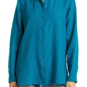 Eileen Fisher Handkerchief Linen Classic Collar Shirt